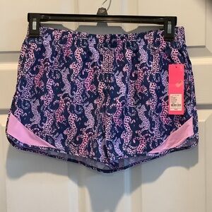 Lilly Pulitzer Pink and Blue‎ Athletic ocean trail Shorts, on the catwalk
